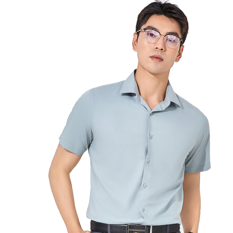 丰讯夏季男士短袖零感莫代尔免烫商务纯色衬衫FXPD2411（单位：件） 豆绿 170