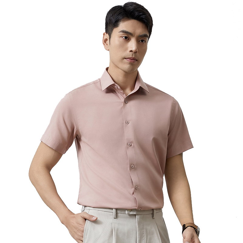 丰讯男士莫代尔桑蚕丝短袖商务休闲纯色衬衫FXPD2412（单位：件） 卡其 190