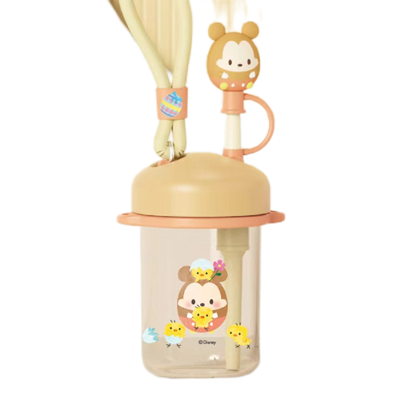 迪士尼（Disney）水杯夏季萌趣提绳吸管杯男女孩水杯540ml HM8114  （单位：个） 棕色