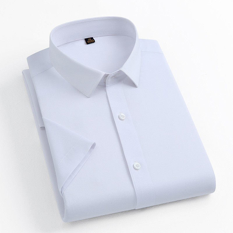 丰讯含桑蚕丝男士中青年日常穿搭衬衣纯色休闲短袖衬衫FXPS2317（单位：件） 白色 190