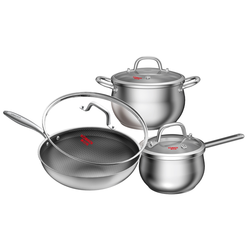 康巴赫 白金系列不锈钢三件套32cm KGB-T03J（单位：套） 银色