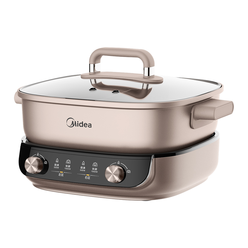 美的（Midea）电火锅 鸳鸯锅6.5L多用途锅MC-HGS303015（单位：台） 黄色