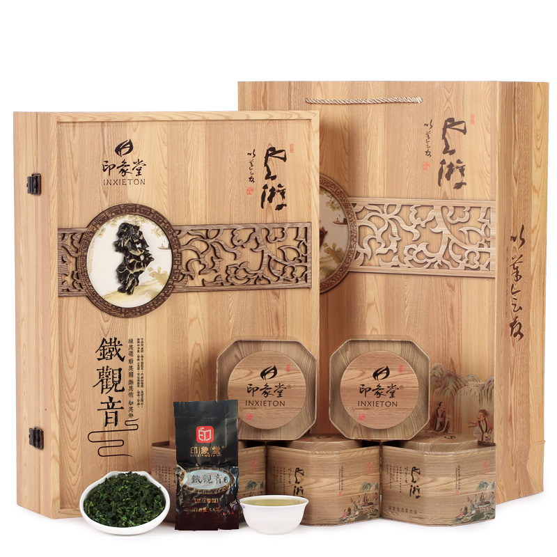 印象堂茶叶 铁观音高档礼盒装500g特级乌龙茶礼品送长辈（单位：盒） 琥珀色