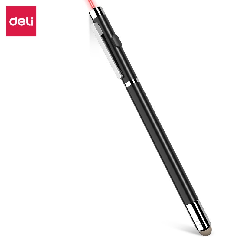 得力可伸缩教师专用教鞭激光笔 黑板用上课指挥棒白板棒 电容触摸头3934T  单位：支 黑色