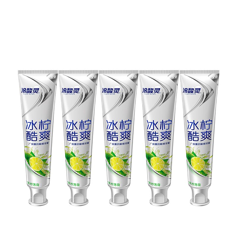 冷酸灵冰柠酷爽竖式牙膏5支装组合650ml（单位：套） 混色