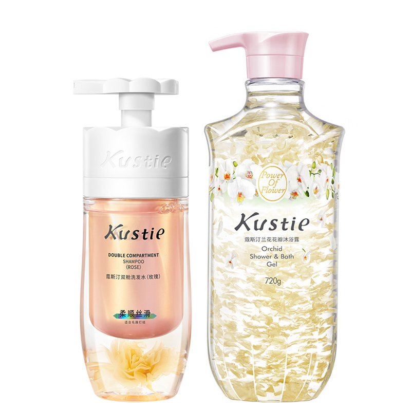 蔻斯汀 花香洗沐组合【玫瑰洗发露500g+兰花沐浴露720g】（单位：套） 混色