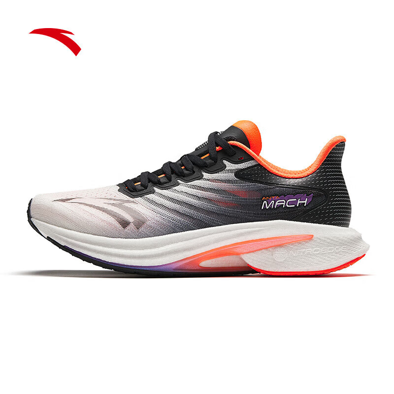 安踏 男跑步鞋 112425583-4（单位：双） 纸莎白/基础黑/鲜橙黄