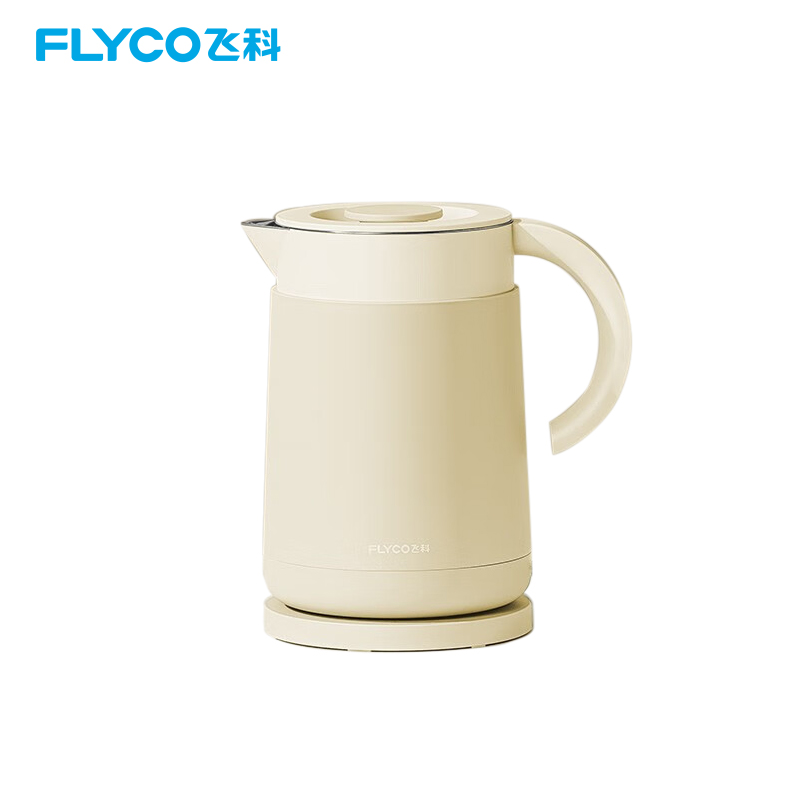 飞科（FLYCO）EK3701电热水壶 食品级304不锈钢 1.5L容量双层防烫烧水壶 单位：个 野卖黄