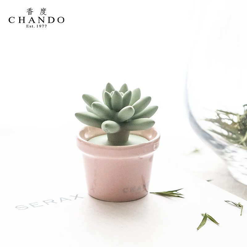 香度 无火香薰 居家装饰摆件室内香薰  Mini摆件多肉 单位：个 千佛手（粉色）-星夜晶灵