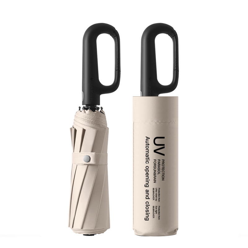 美度加大晴雨伞三折黑胶防晒防紫外线女晴雨两用太阳伞M3393（单位：把） 米杏色