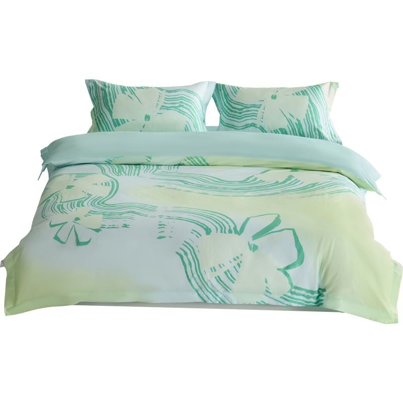 唯我碧波60S全棉数码贡缎A类抑菌床上四件套   被套：200*230cm