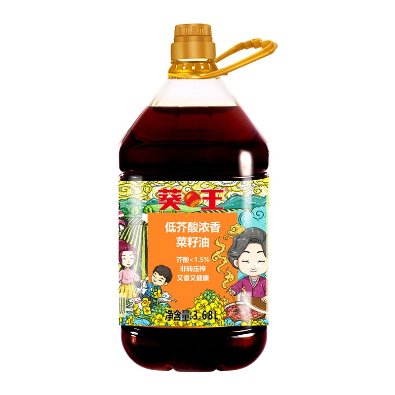 葵食用油非转基因物理压榨低芥酸菜籽油3.68L（单位：瓶）  