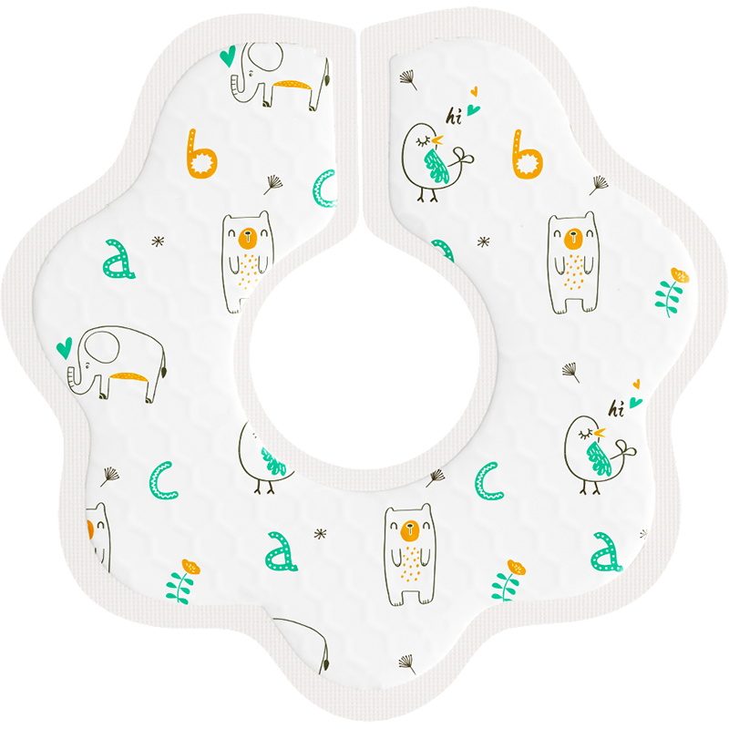 安可新一次性口水巾婴儿围嘴防水新生宝宝防吐奶垫20片*3包（单位包） 花瓣围嘴