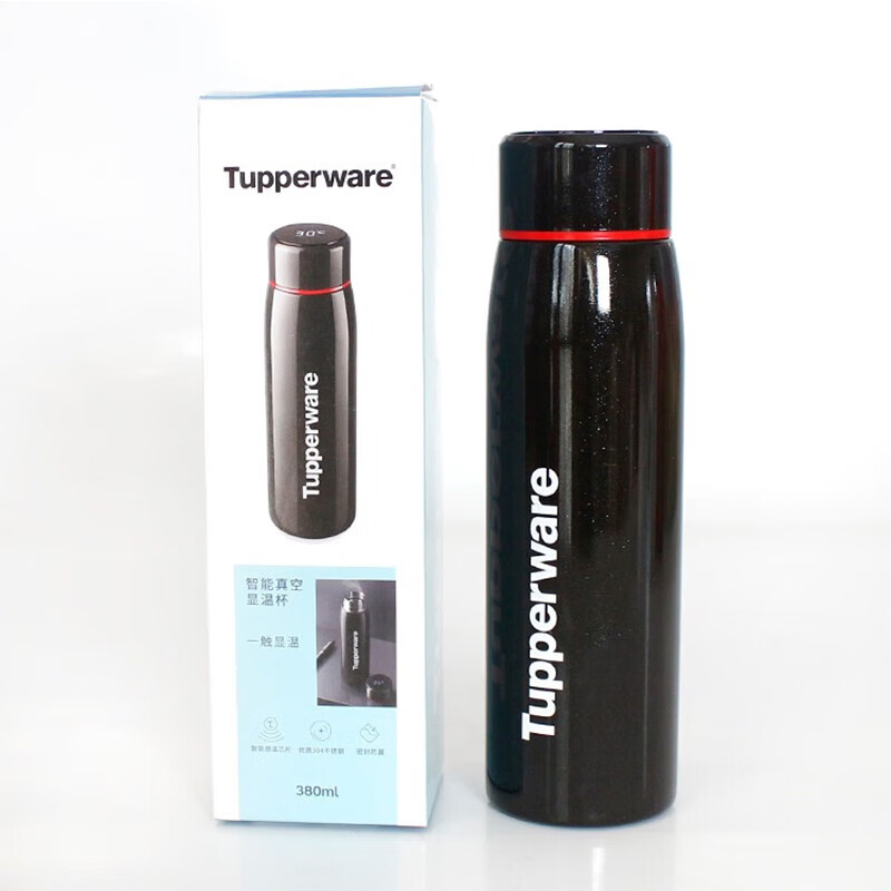 特百惠（Tupperware）智能真空显温杯380ml（单位：个） 黑色