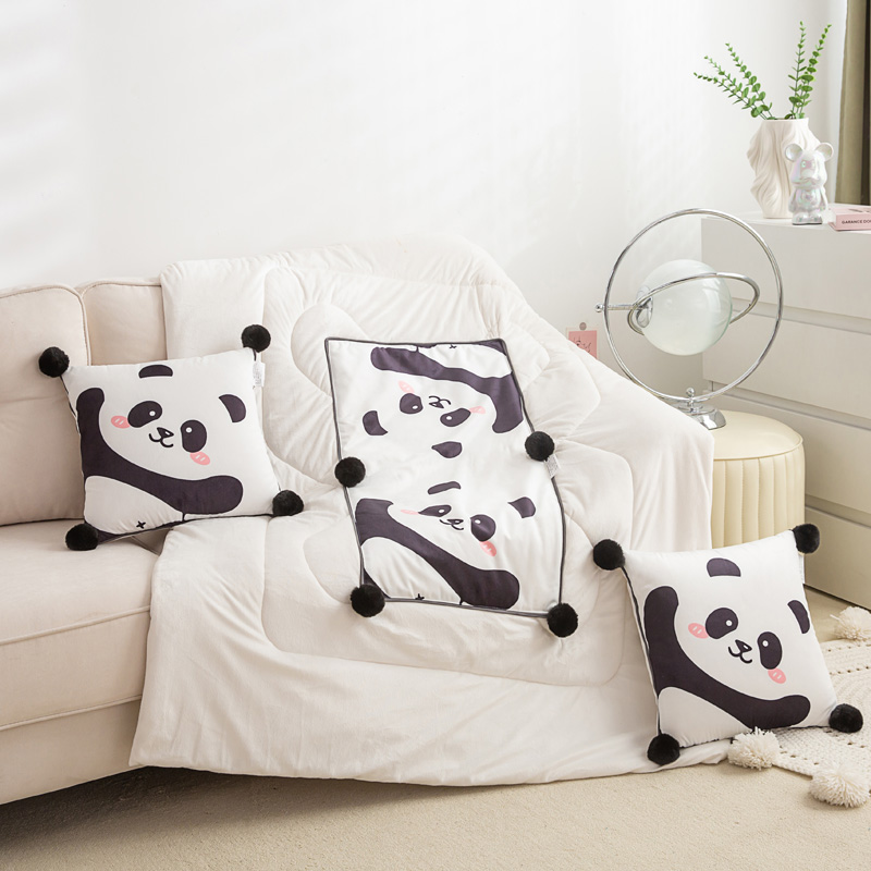 帛享家纺 熊猫宝贝水晶绒抱枕被 单位（个）BXCZX-43201 一件代发随机