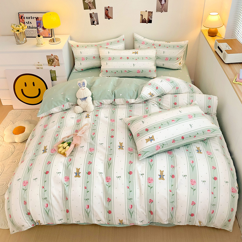 帛享家纺 全棉13070四件套-萌宠系列 单位（套）BXCSX-49301 花兔庄园 被套200*230CM四件套