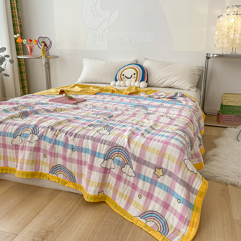 帛享家纺 六层纱印花盖毯 单位（套）BXCBH-44068 彩虹150*200CM大号