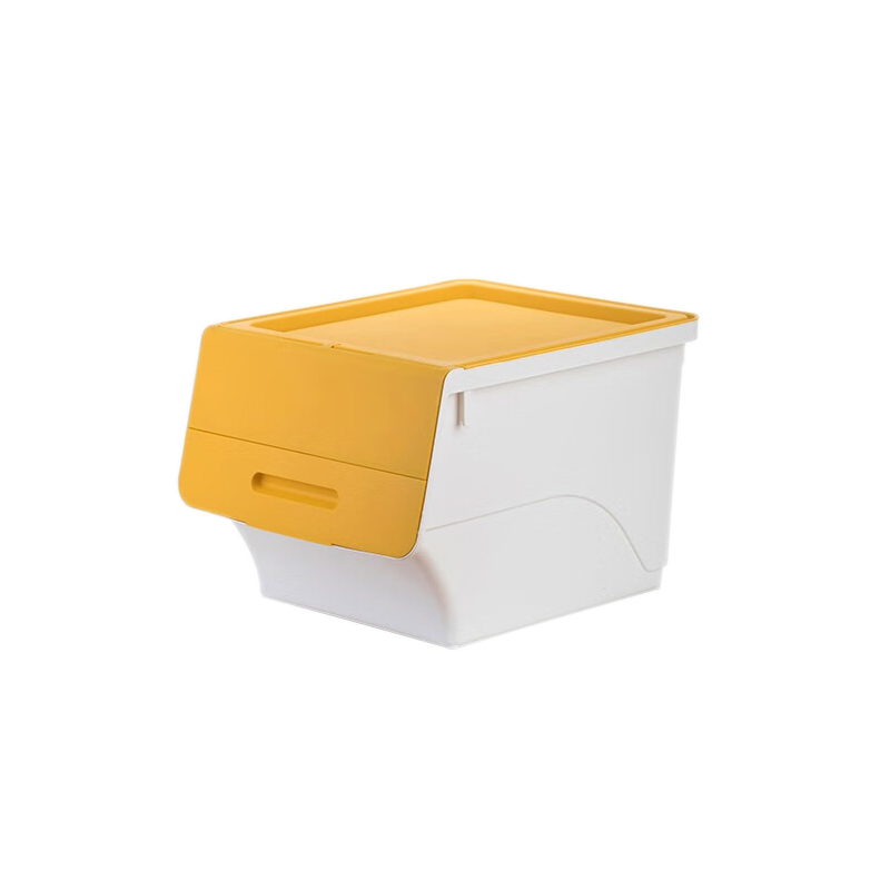 茶花（CHAHUA）斜翻盖储物箱-L一个装 黄色  34L   2885（单位：个） 黄色