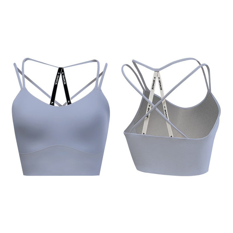 yottoy交叉美背运动内衣女夏防震跑步文胸肩带健身吊带瑜伽服背心bra 单位：件 蓝色