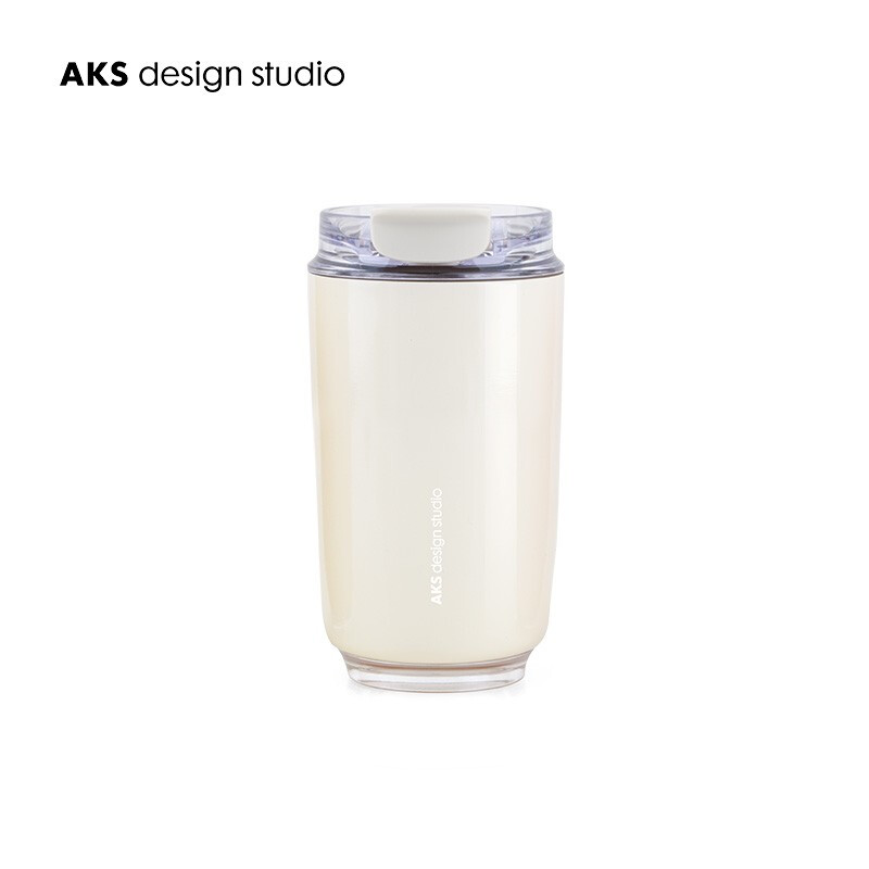 AKS咖啡杯 云朵320ml【陶瓷涂层内胆】（单位：个） 本白色