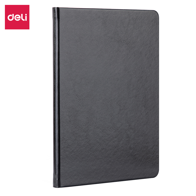 得力7993单包贴芯PU材质皮面本-25K-205mm*143mm/80张（黑） 黑色
