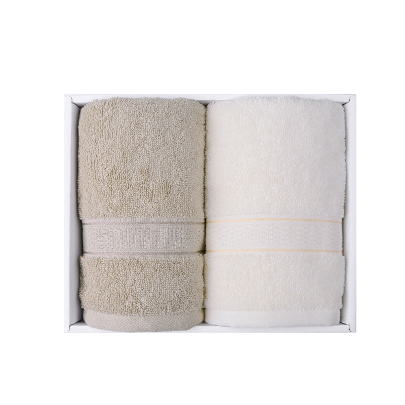 金号素羽毛巾2条装ZL2106-2（单位：盒）  