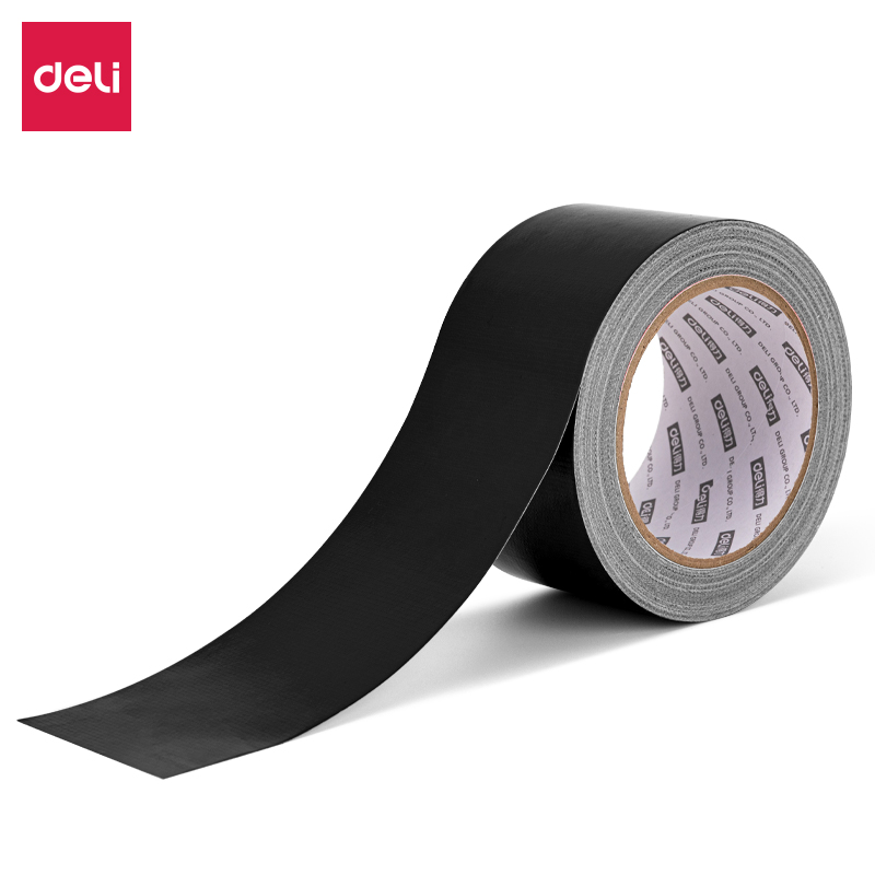 得力52005布基胶带60mm*20m*230&mu;m(黑)(1卷/热缩) 防风胶带52005 黑色