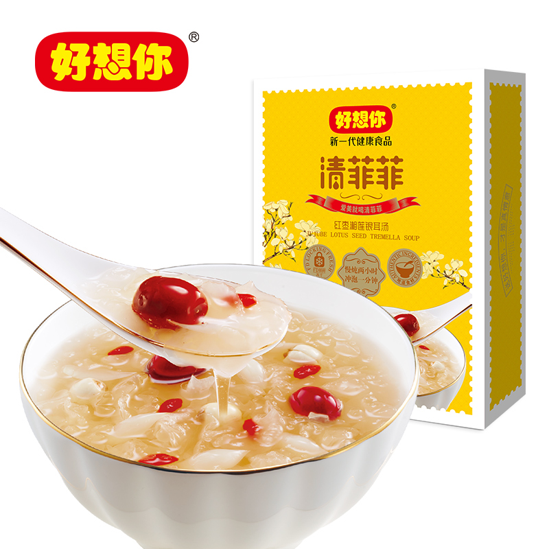 好想你364g清菲菲(红枣湘莲银耳羹) 1*364g*2 单位：提 黄色