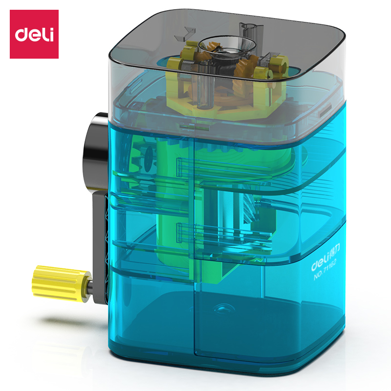 得力(deli) 竖式进笔 67*61*100mm 自动进笔削笔机 透明蓝（单位：个）