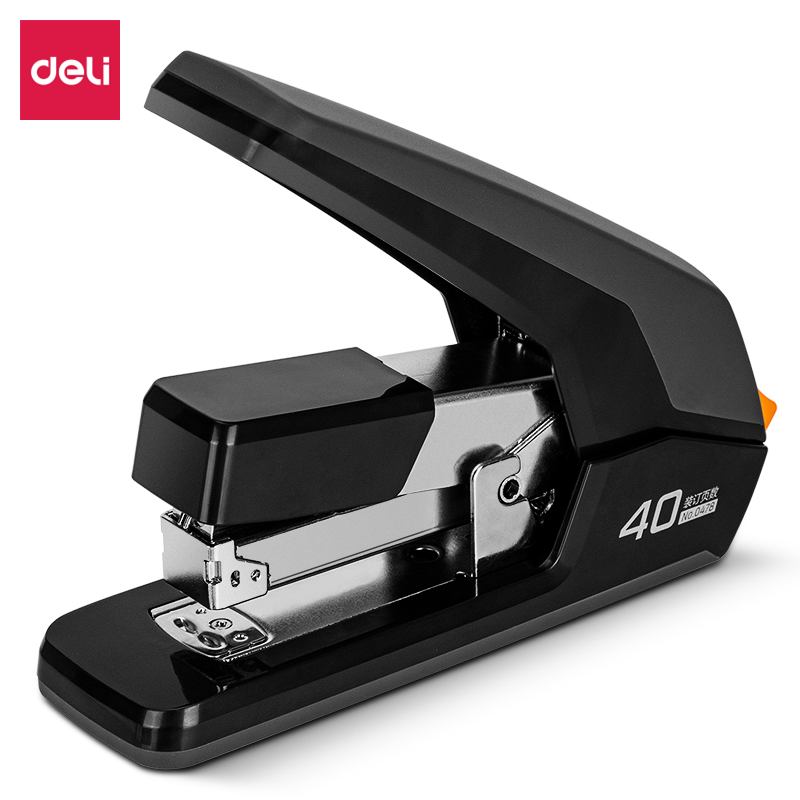得力(deli)40页省力订书机/订书器 防卡钉功能 弹出式钉道 办公用品 黑色0478（不含钉）盒 黑色
