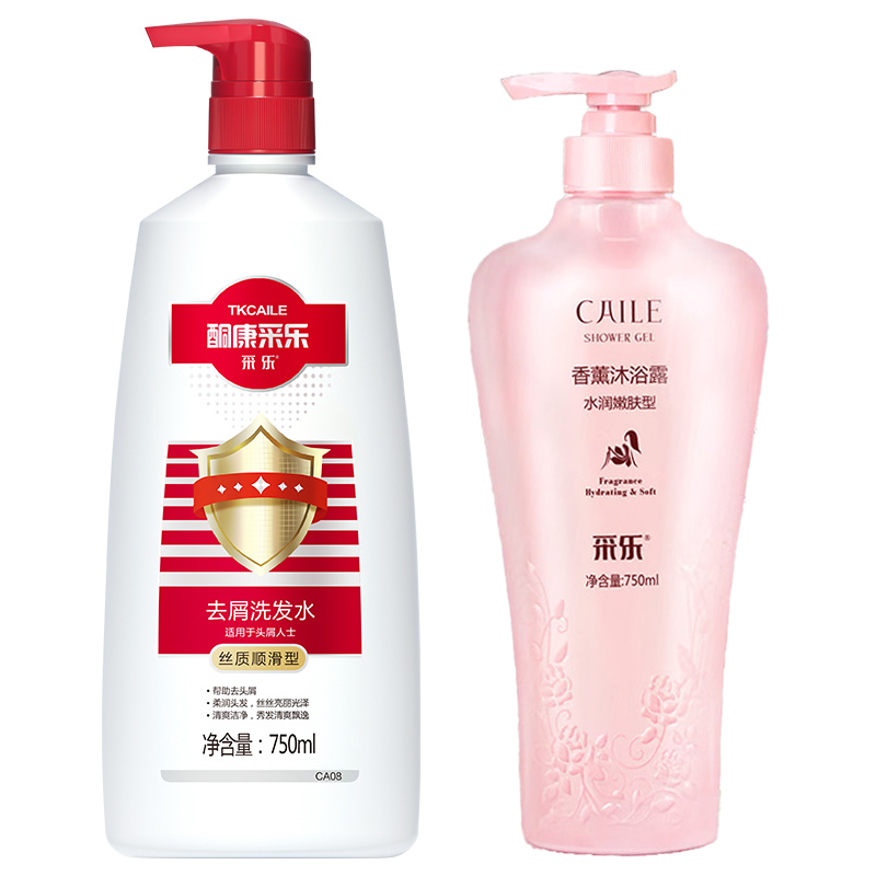 酮康采乐去屑洗沐组合【顺滑洗发露750ml+美肤沐浴露750ml】（单位：套） 混色