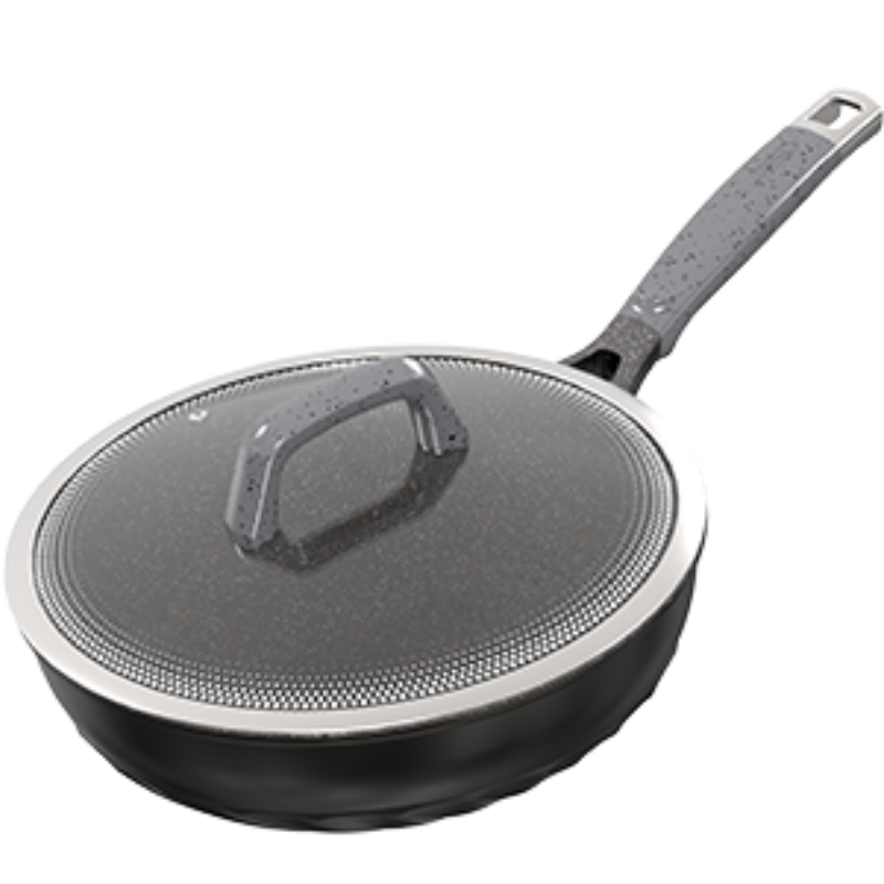 爱仕达（ASD）炒锅魔法石系列无烟不粘锅28cm能铁铲高端炒菜锅CL28F1Q电磁炉通用（单位：套） 曜石黑