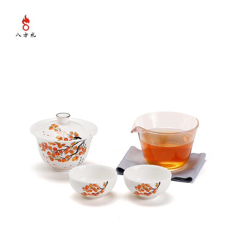 八方礼 心想事成旅行茶具 BFL2024-5（单位：套）白瓷 白色