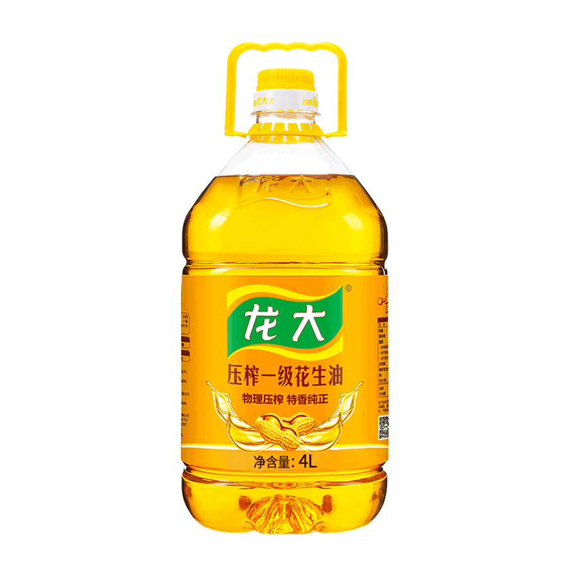 龙大 食用油 压榨一级 特香花生油 4L 单位：桶 黄色