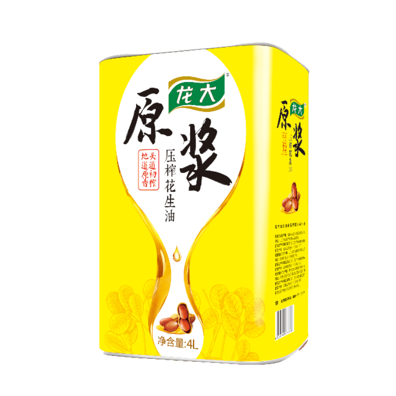 龙大 原浆压榨花生油4L 单位：桶 黄色