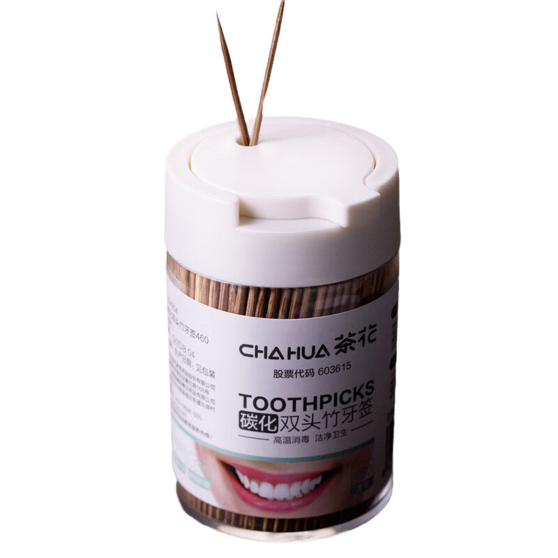 茶花优盟世纪 314004碳化双头竹牙签460只（单位：瓶） 自然色