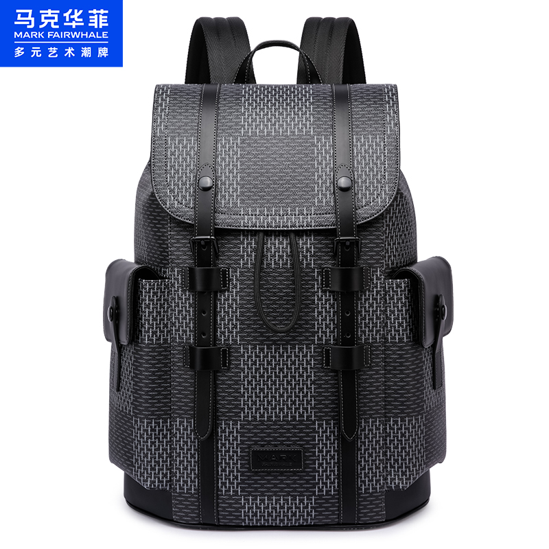 马克华菲双肩包66312803499831400（单位;个） 大方格灰