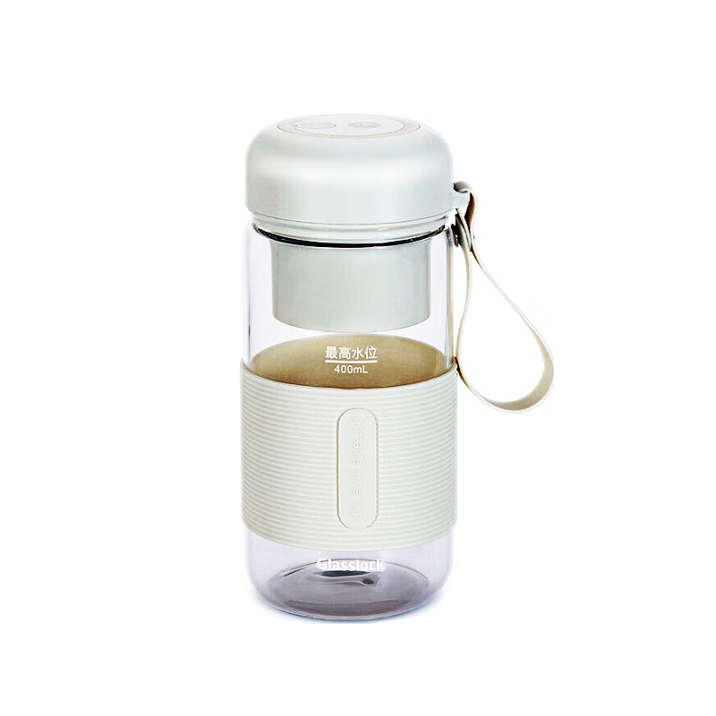 GLASSLOCK家用小型便携式家用多功能果汁机无线电动搅拌榨汁杯素月白GE-JU01GY 单位：台 素月白