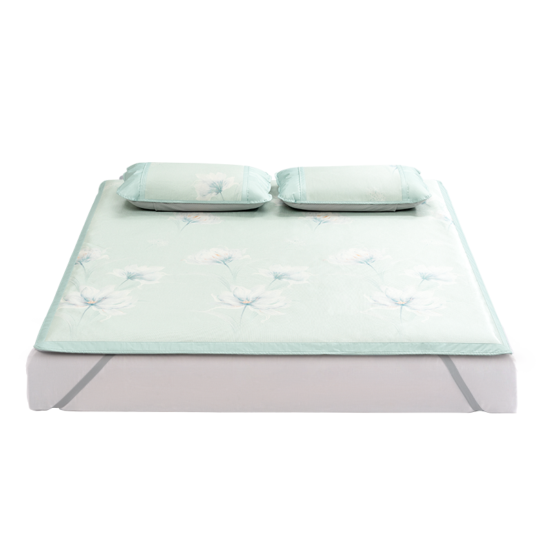 水星家纺	浮光花影印花冰丝席（单位：套） 浮光花影印花冰丝席 1.5米床