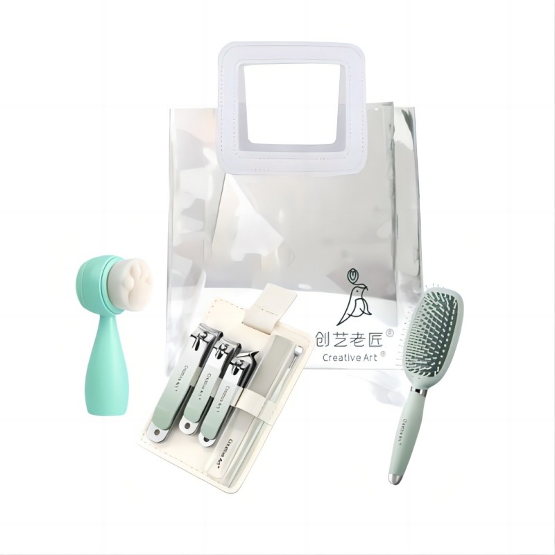 Creative Art【护理套装】气垫梳+洗脸刷+指甲剪四件套礼袋（单位:套）  