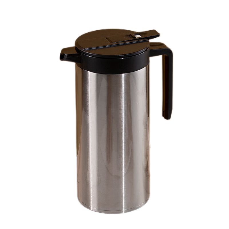 万象（WANXIANG）保温咖啡壶一推开盖真空保温1.5L办公水壶T28 (单位：个) 钛银色