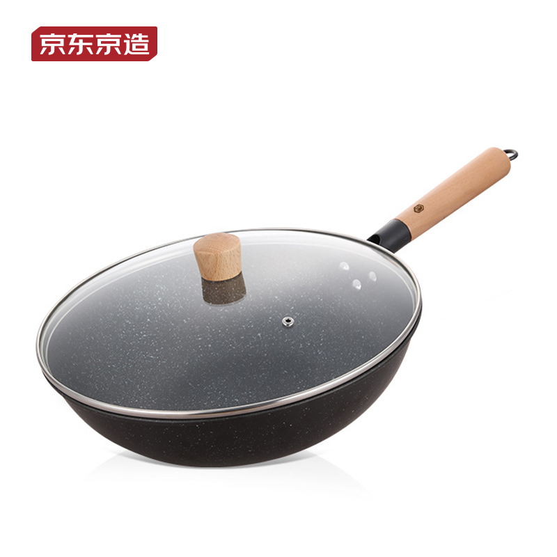 京东京造精铁麦饭石色不粘炒锅JM-CN2306001（单位：台) 棕色