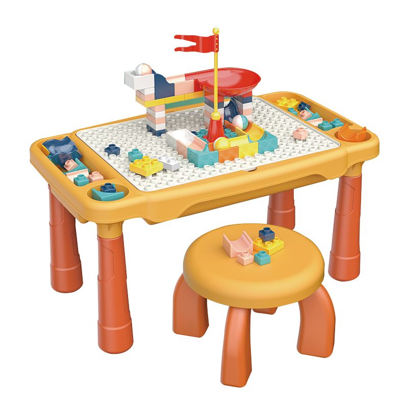 超级飞侠儿童积木桌（单位：套） 灰橙色