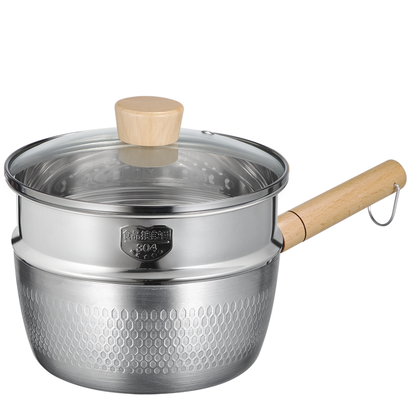 炊大皇 日式雪平锅奶锅婴儿辅食奶锅带蒸屉20cm 电磁炉通用 JA20SP
