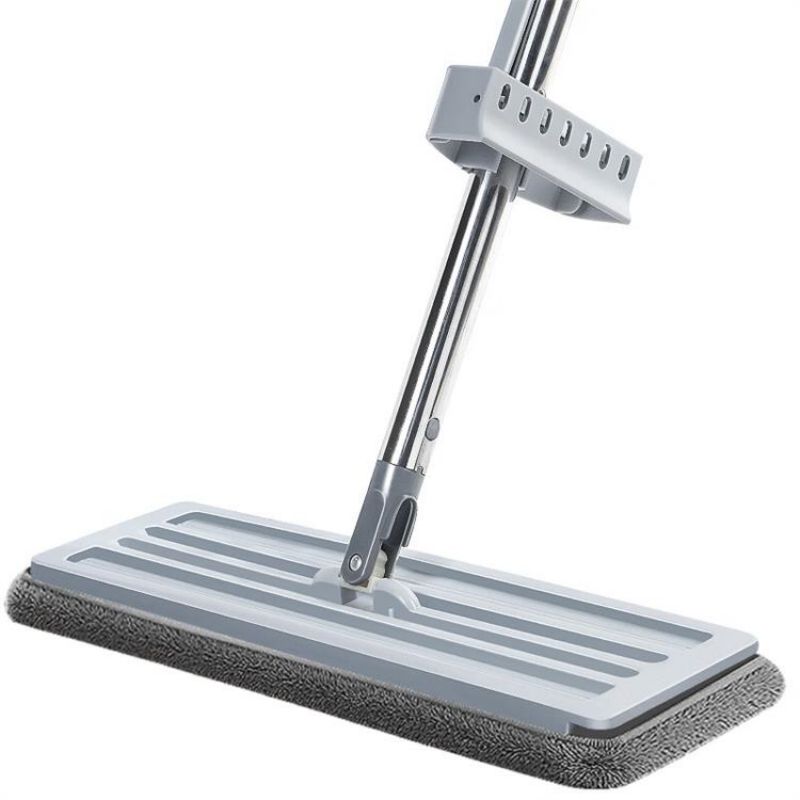 百家好世简约免手洗平拖40cm灰色标准款/2布装+可折叠清洗桶（单位：件） 平板拖+2布+折叠桶