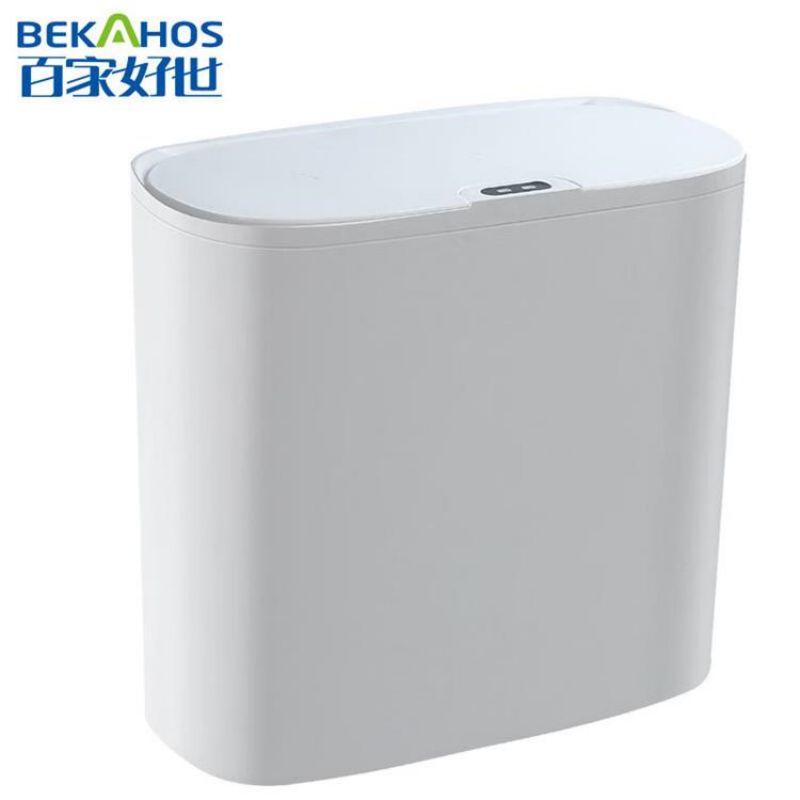 百家好世夹缝型智能感应式垃圾桶白色14L（单位：件） 白色14L