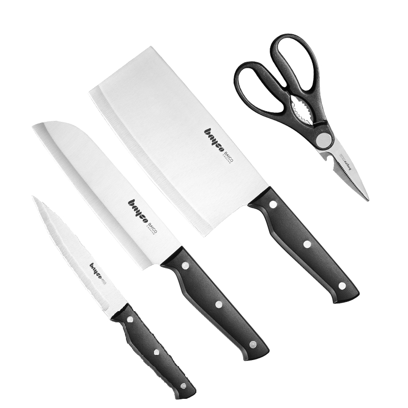 拜格（BAYCO）不锈钢刀具套装4件套ZH7305（单位：套） 黑色