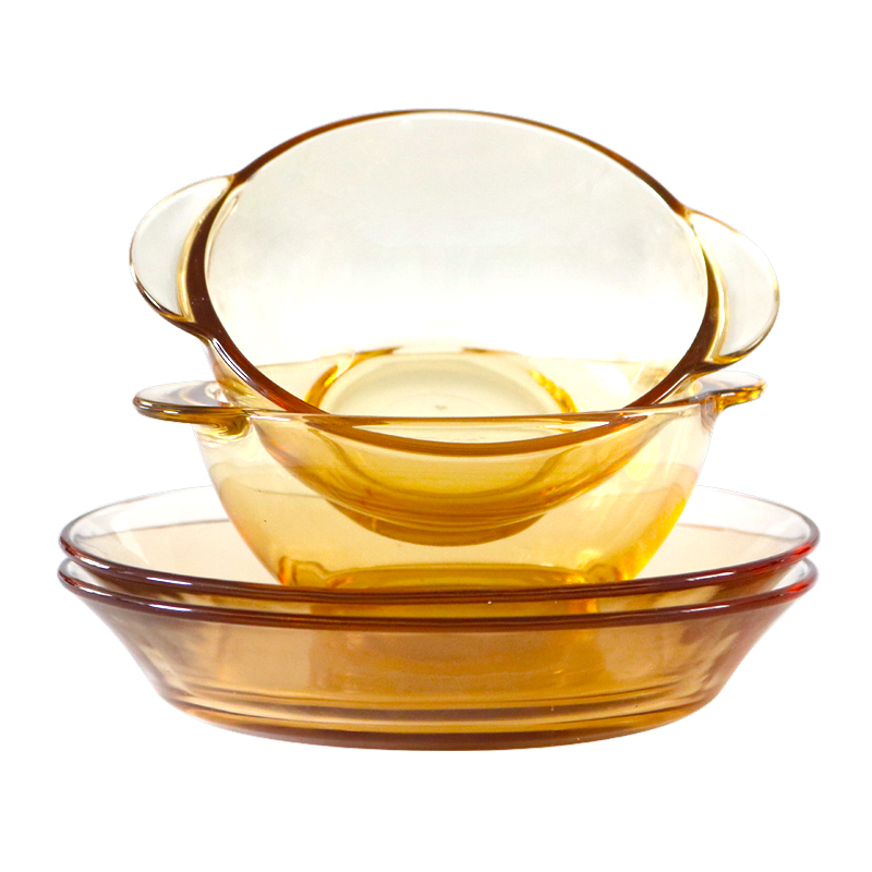 康宁REVERE  耐热玻璃餐具4件套（单位：套） 琥珀色