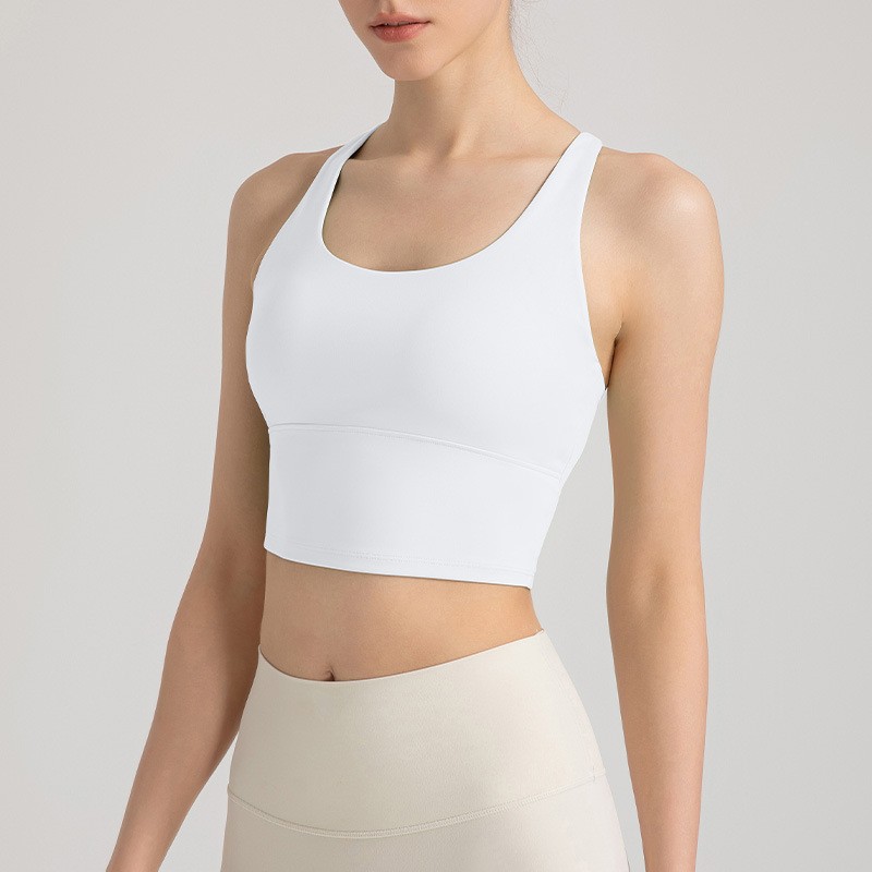 唯卡洛vincrox 瑜伽背心可外穿运动训练美背性感裸感交叉细带舒适时尚夏季24013/件 白色M