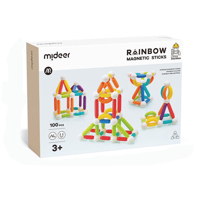 弥鹿mideer彩虹磁力棒100PCS MD1170(单位：盒) 单色
